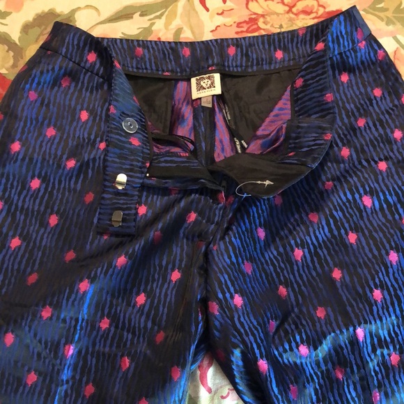 ANN KLEIN sz 2 Satin Capri Vivid Stripe Dor $99NEW - Picture 11 of 14